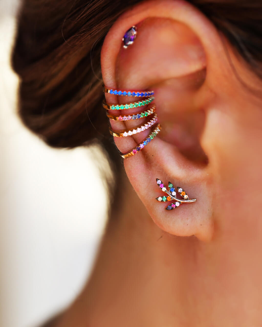 Blue Slim No Piercing Ear Cuff
