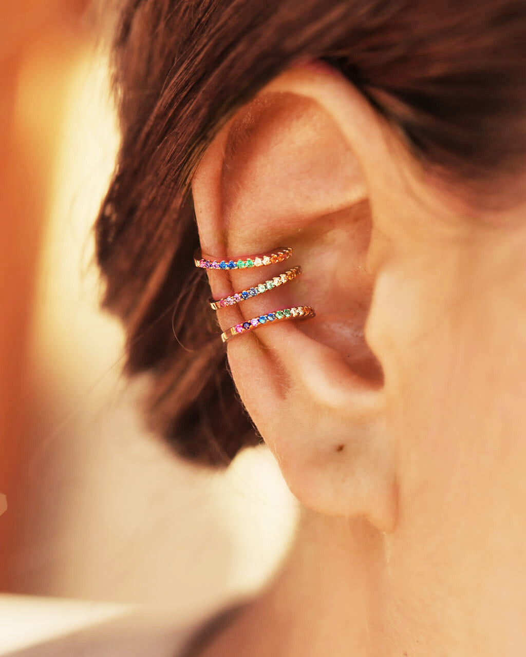 Rainbow Ear Cuff for Unpierced Ears
