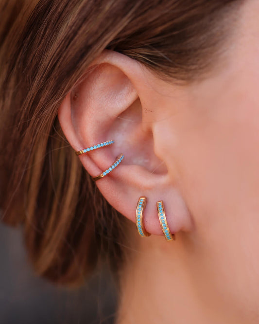 Turquoise No Piercing Ear Cuff