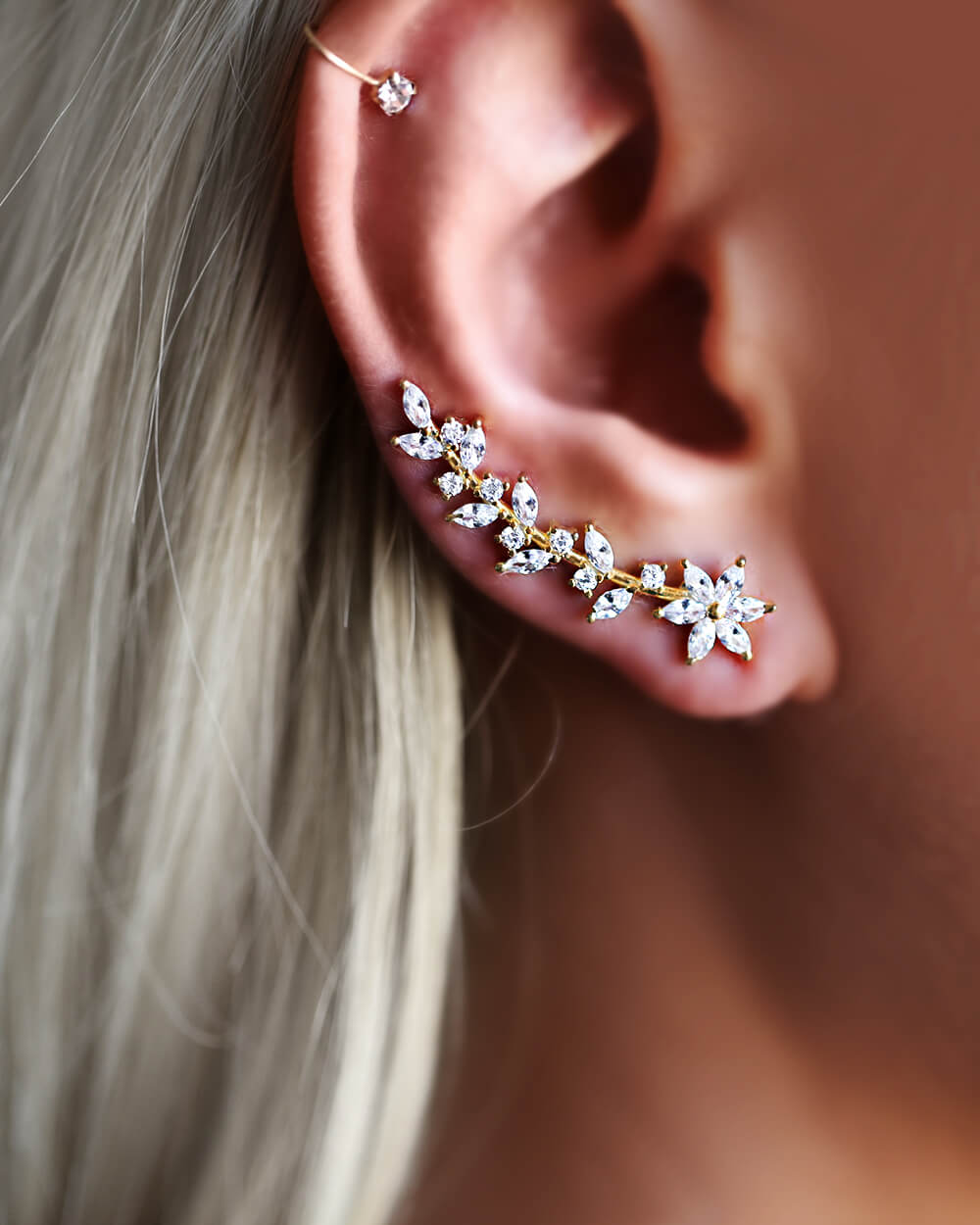 Statement ear climbers earrings, crawler earrings, VERENDI 