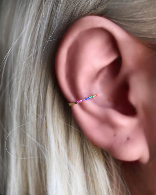 Rainbow Ear Cuff for Unpierced Ears