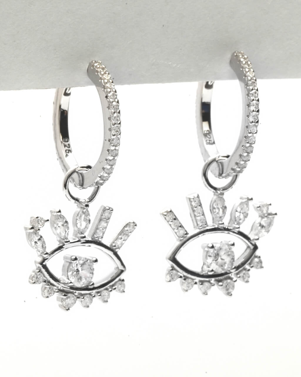 eye silver hoop earrings