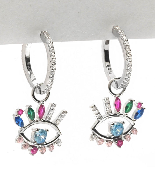 eye lash earrings, Huggie Hoop Earrings,