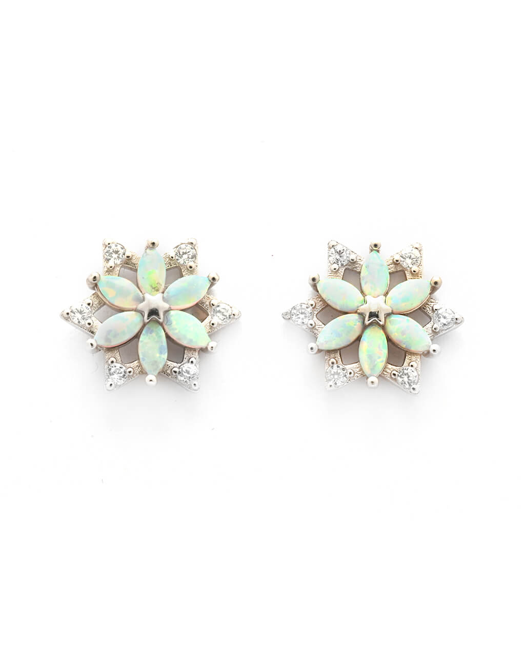 Opal Earrings, Silver star earrings, gift for sister, gift for her