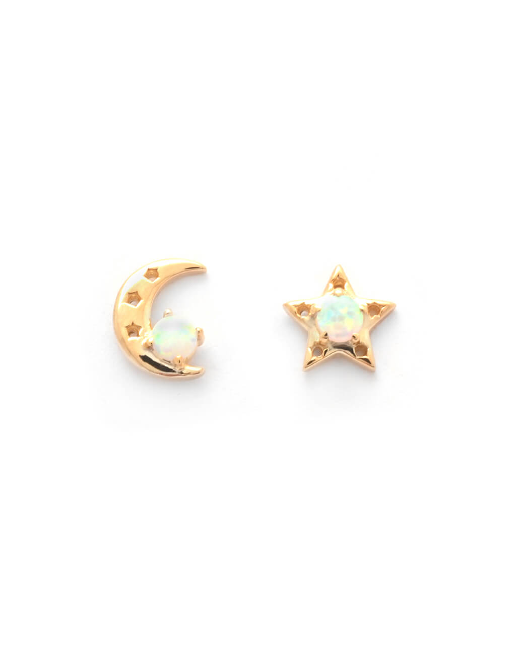 Celestial earrings moon star ear studs