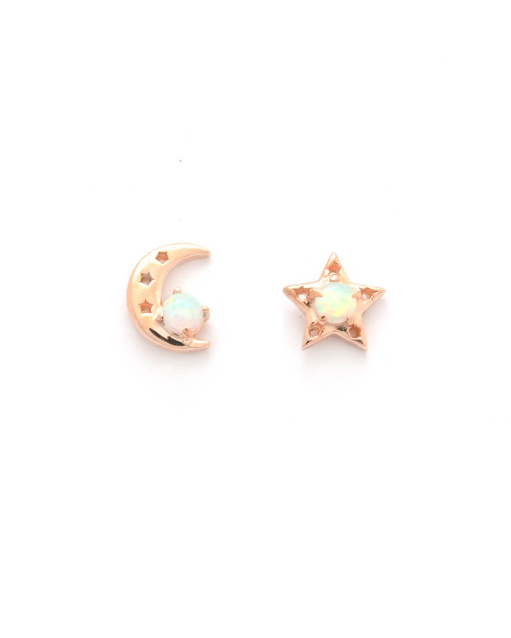 Fire opal earrings in rose gold