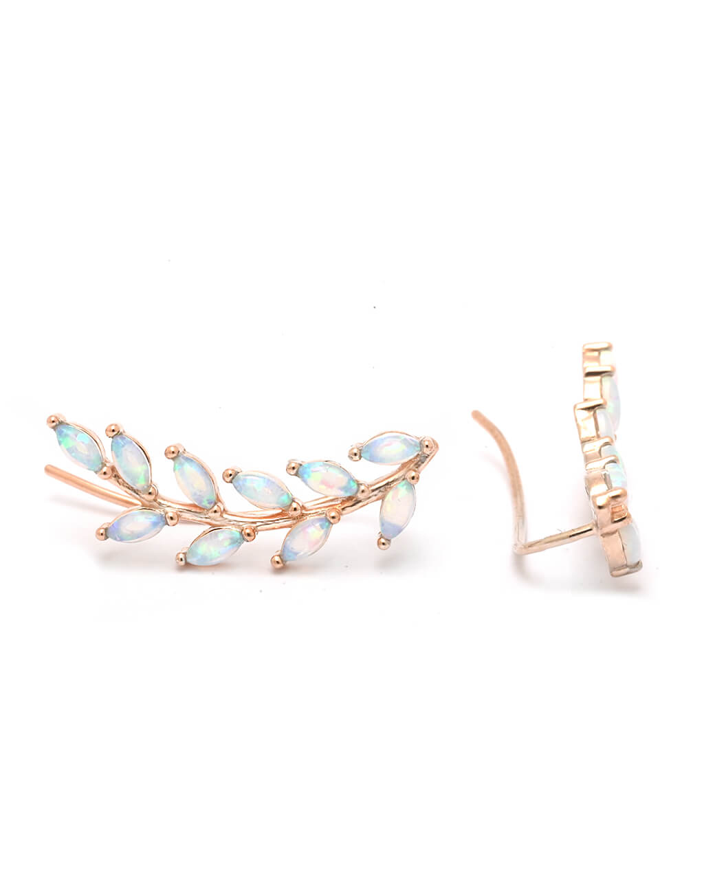 Opal rose Gold Ear Crawler, Rose gold Ear climber, VERENDI