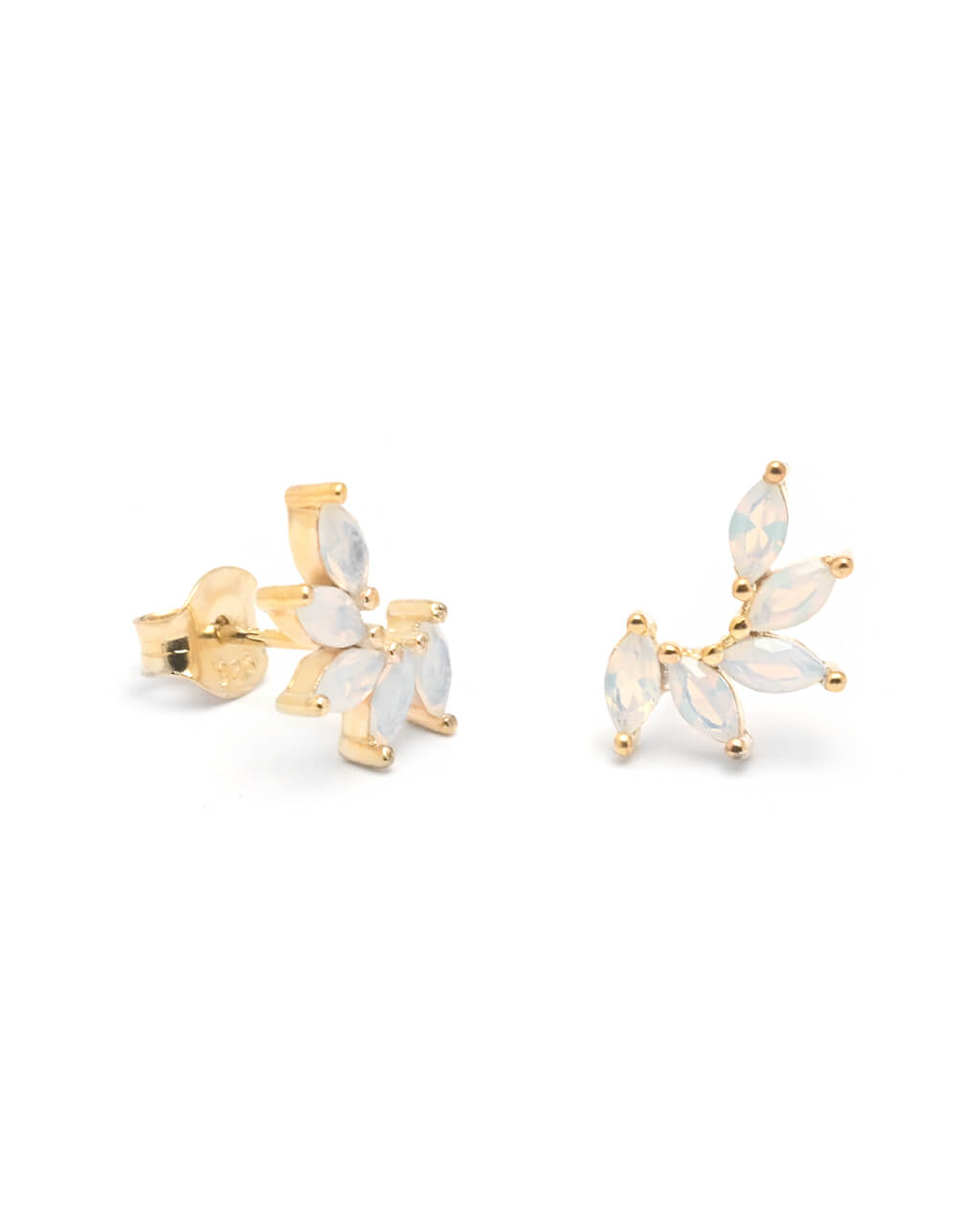 Tiny Opal earrings, opal white studs, minimalist dainty stud, white opal