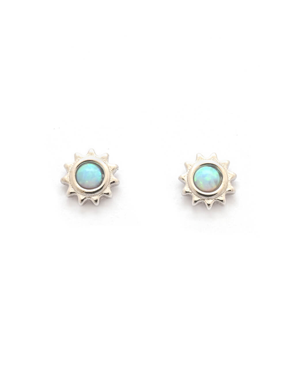 gift for sister, Silver opal earrings, sun studs