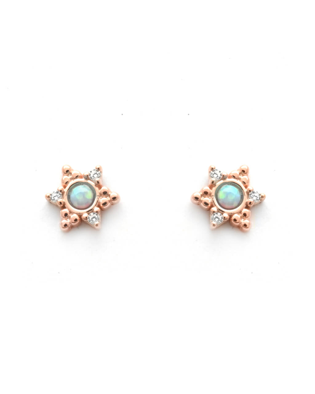 Celestial Star Stud, Fire Opal Star Stud, cartilage earring studs, single earrings,