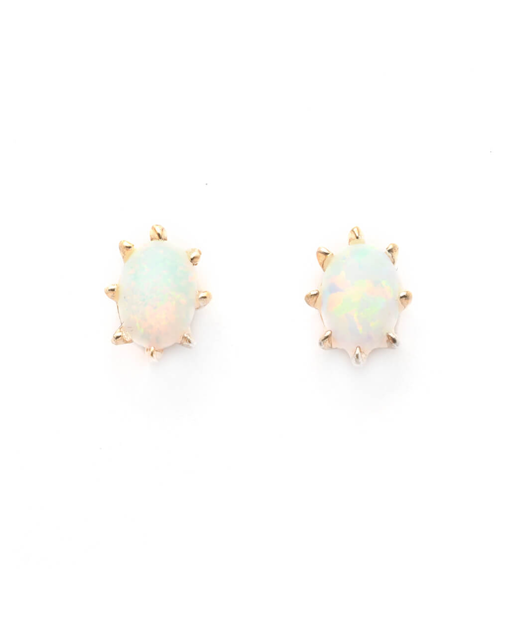 Natural opal stone stud earrings,gold opal earrings, opal earring stud.