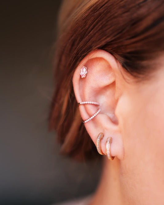 Pink Ear Hoops