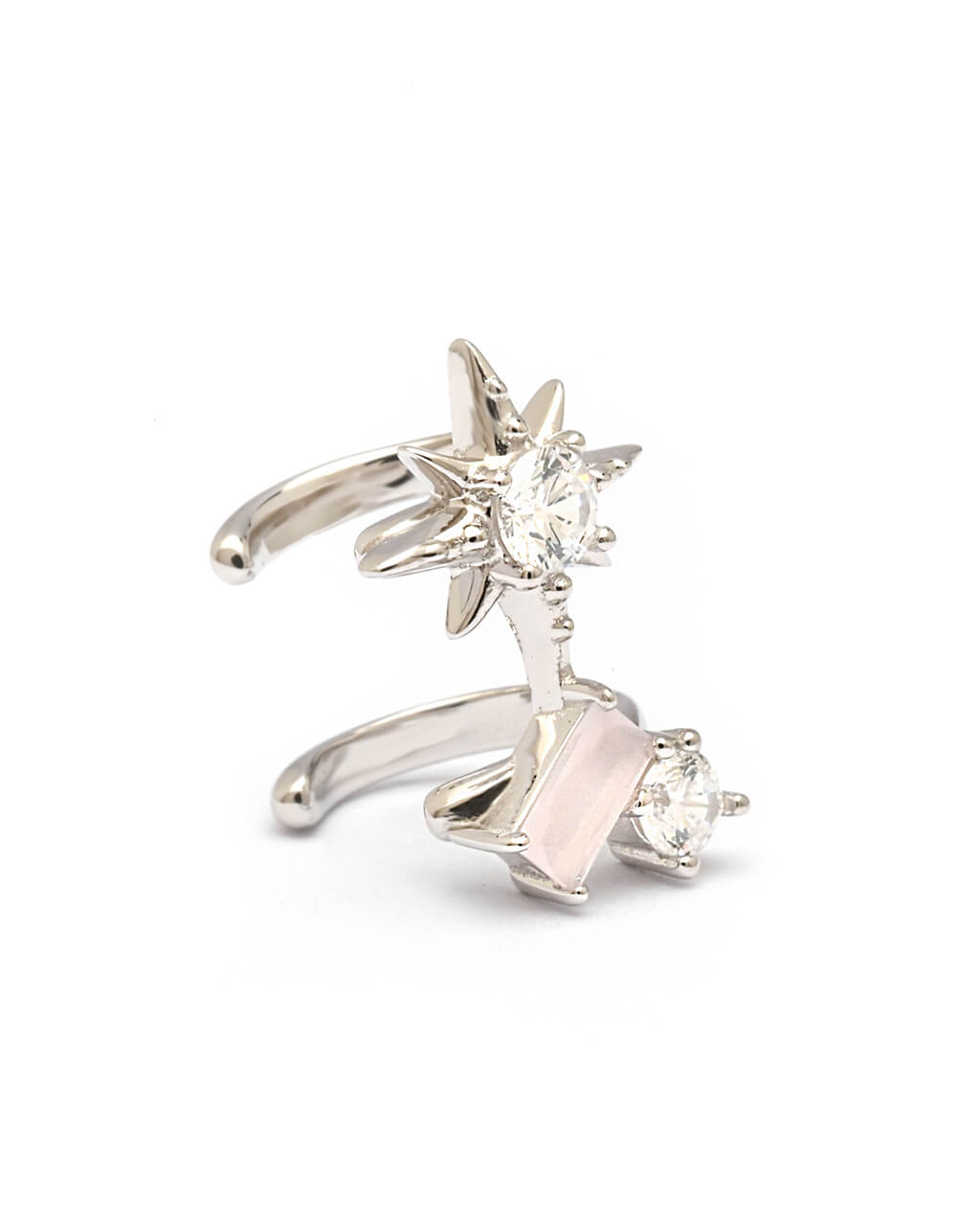 Pink Stone Star Ear Cuff