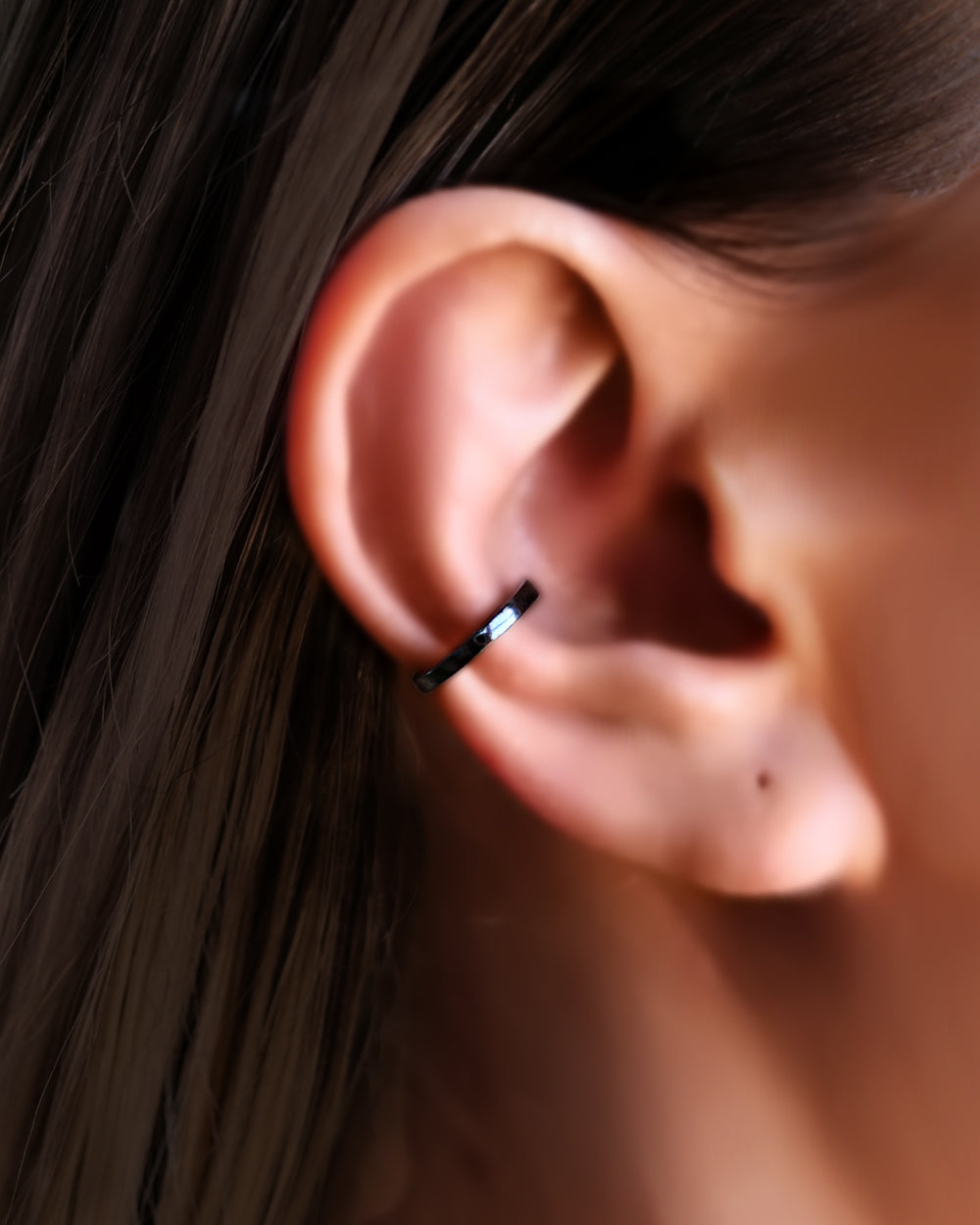 Plain Black Ear Cuff