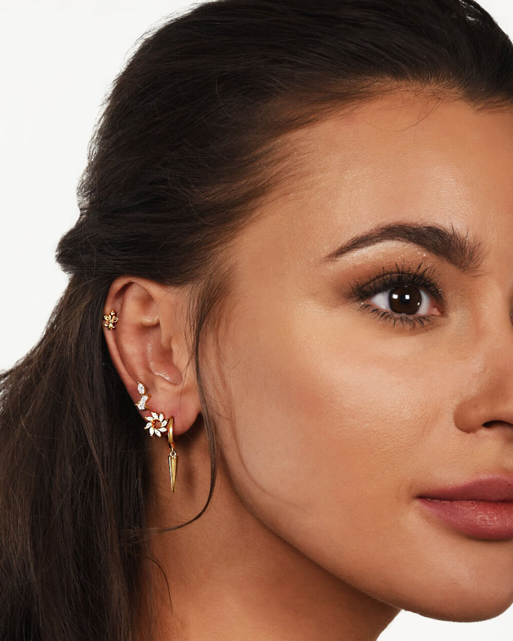 Plain Spike Huggie Hoops