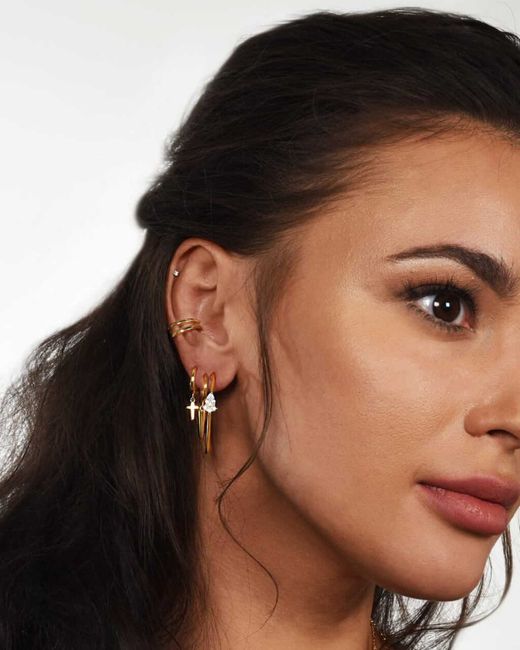 Plain Spike Huggie Hoops