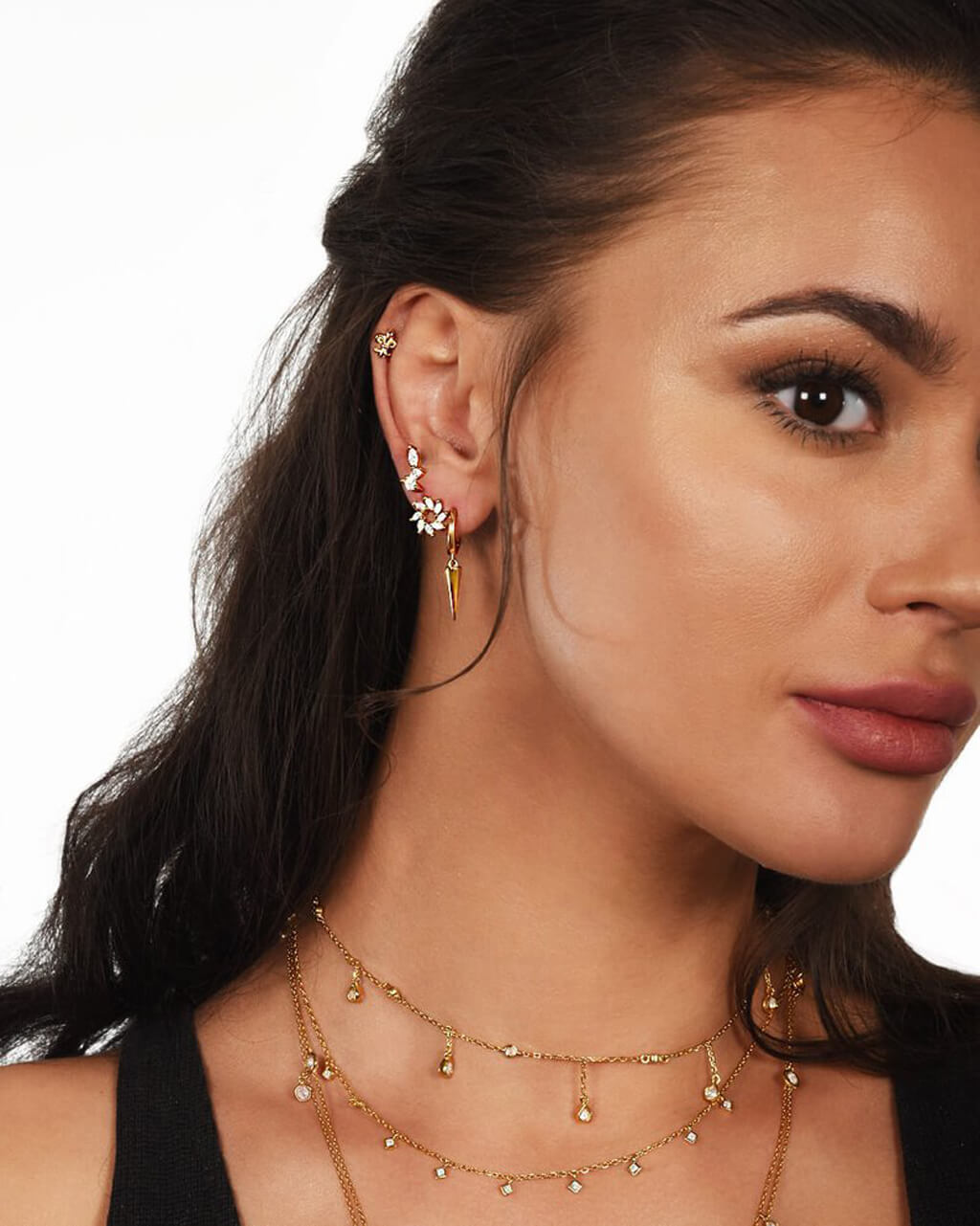 Plain Spike Huggie Hoops