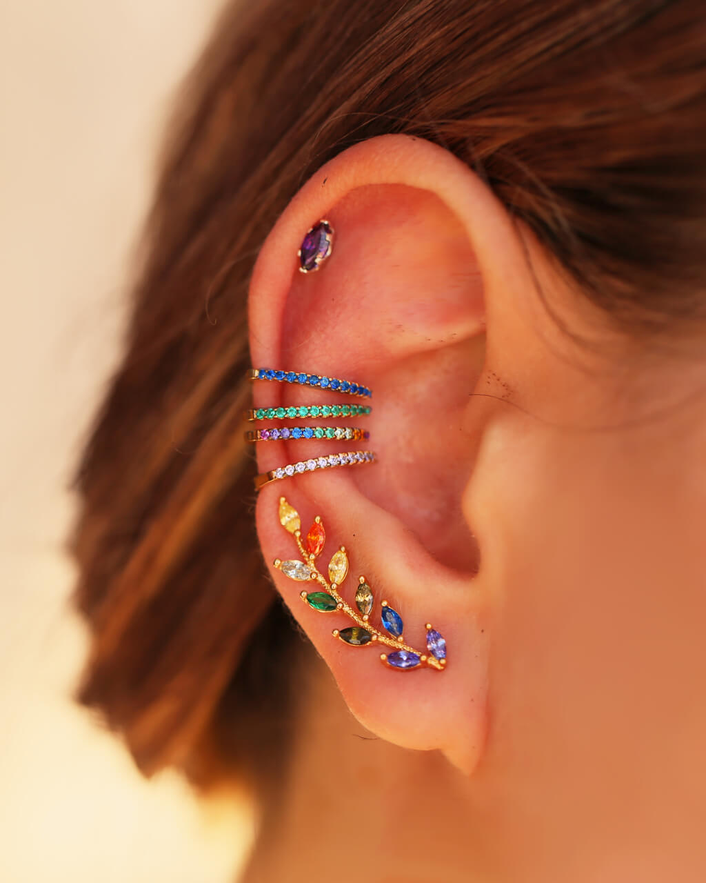 Ear cuff orecchini, orecchini rampicanti,Ear cuff Argento, Ear Cuff Donna, Earcuff donna, VERENDI