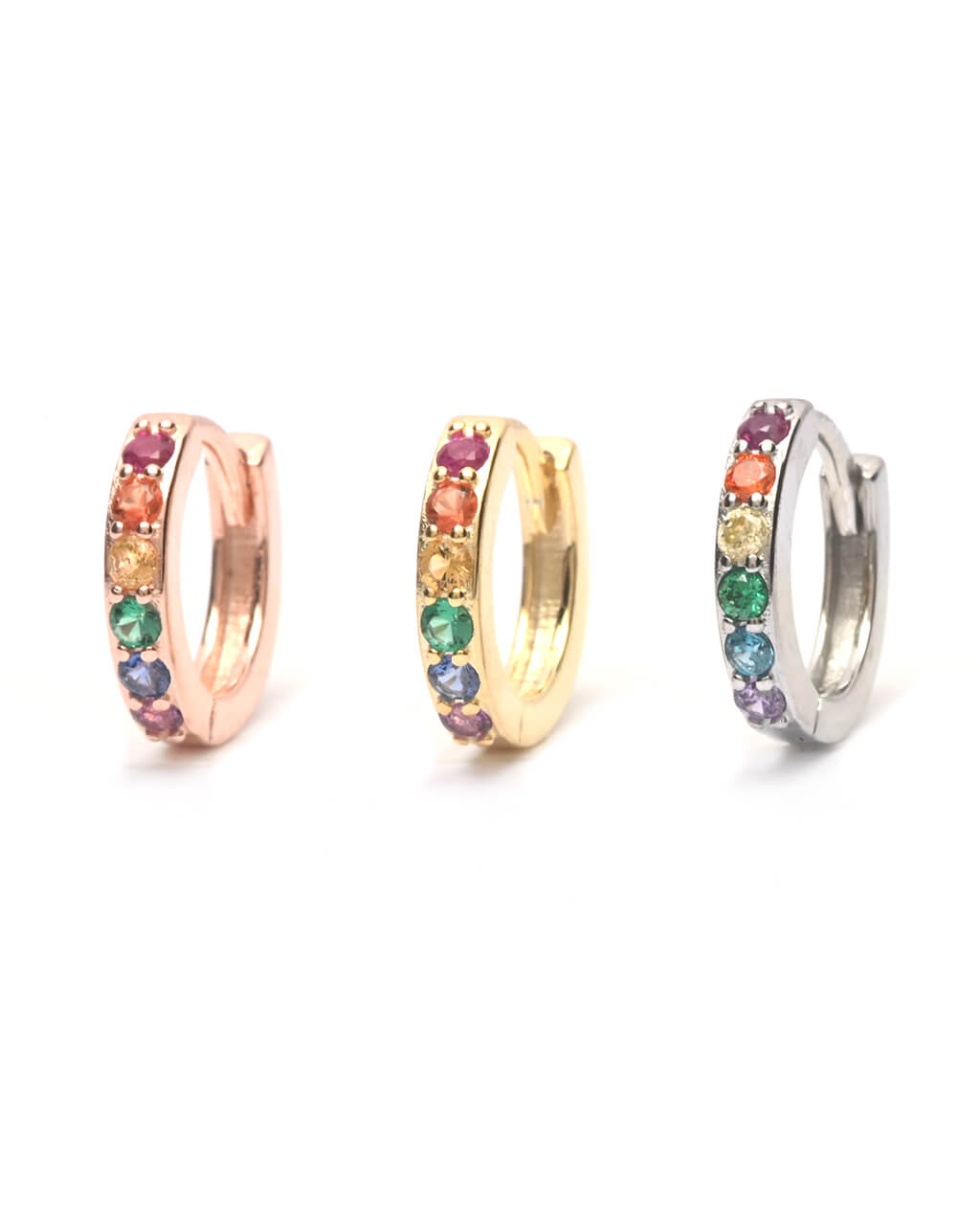 rainbow hoop earring, single hoop earrings, 6mm inner, small conch hoop