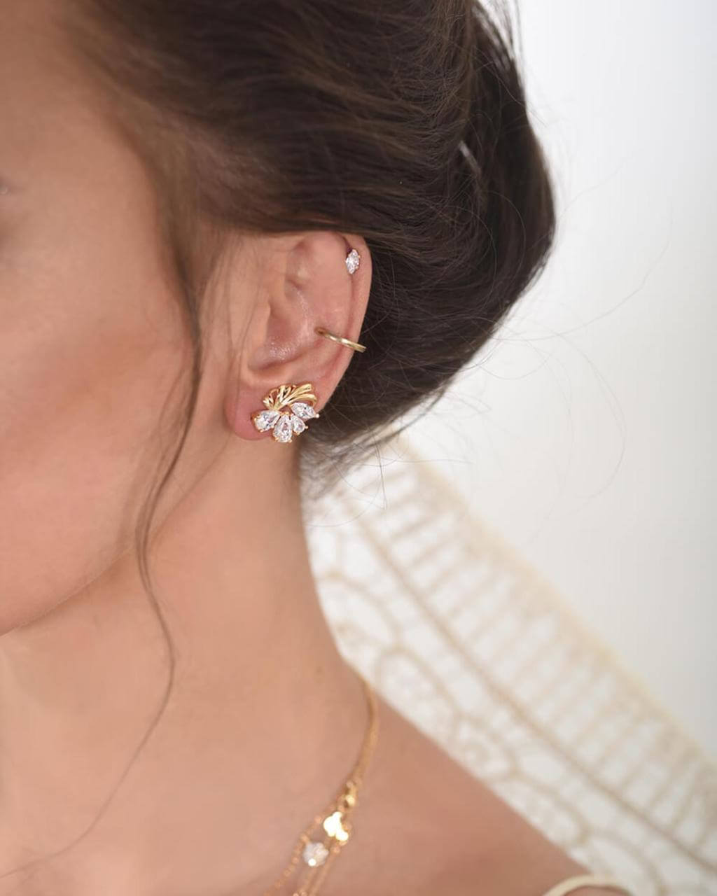 VERENDI, Unique earrings, Flower earrings, Silver earrings, gift for women, wedding earrings