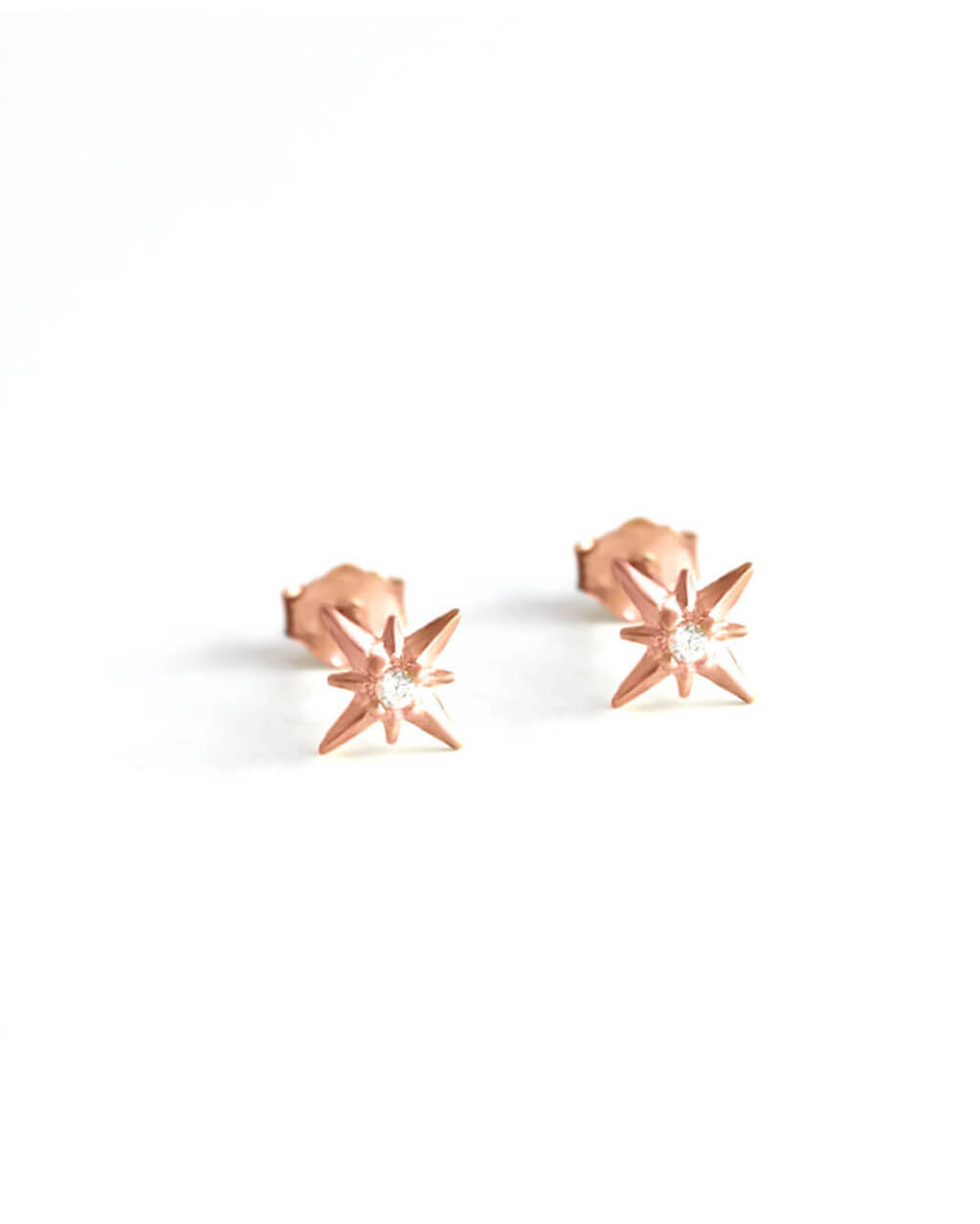 rose gold star earrings