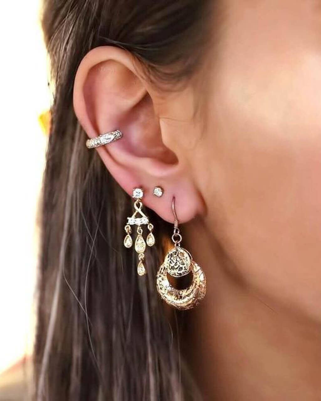 Bright Gemstone Ear Cuff