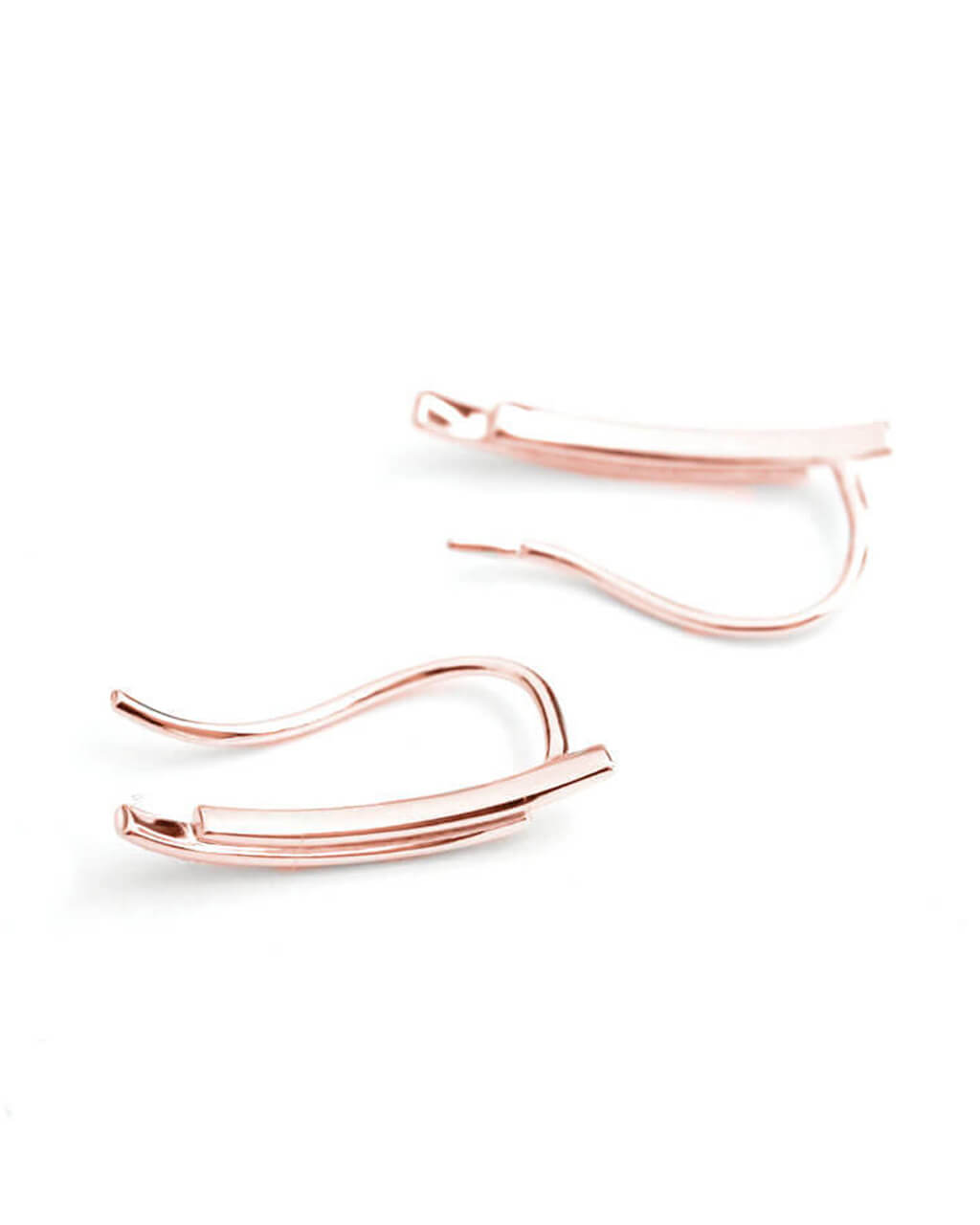 rose gold ear climbers,  climber earrings