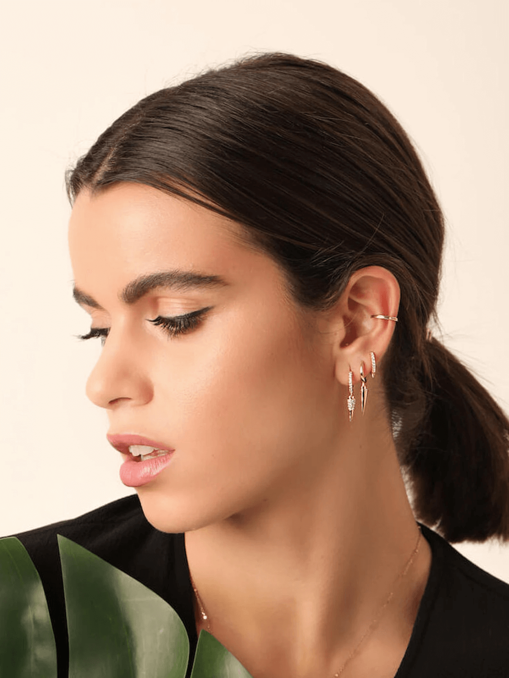 Huggie hoop earrings, spike hoop earrings, mini earrings