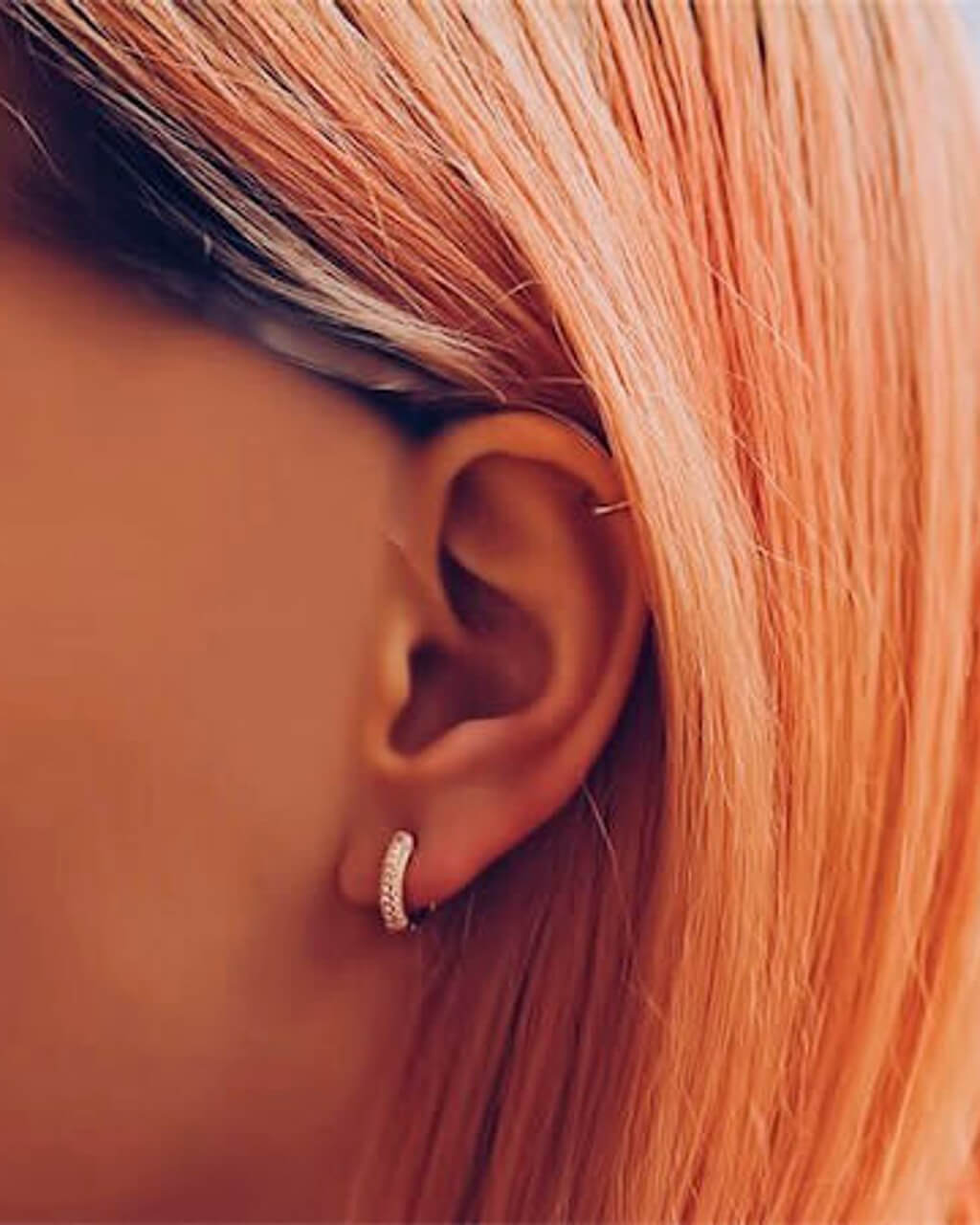 Tiny Shimmering Ear Hoops