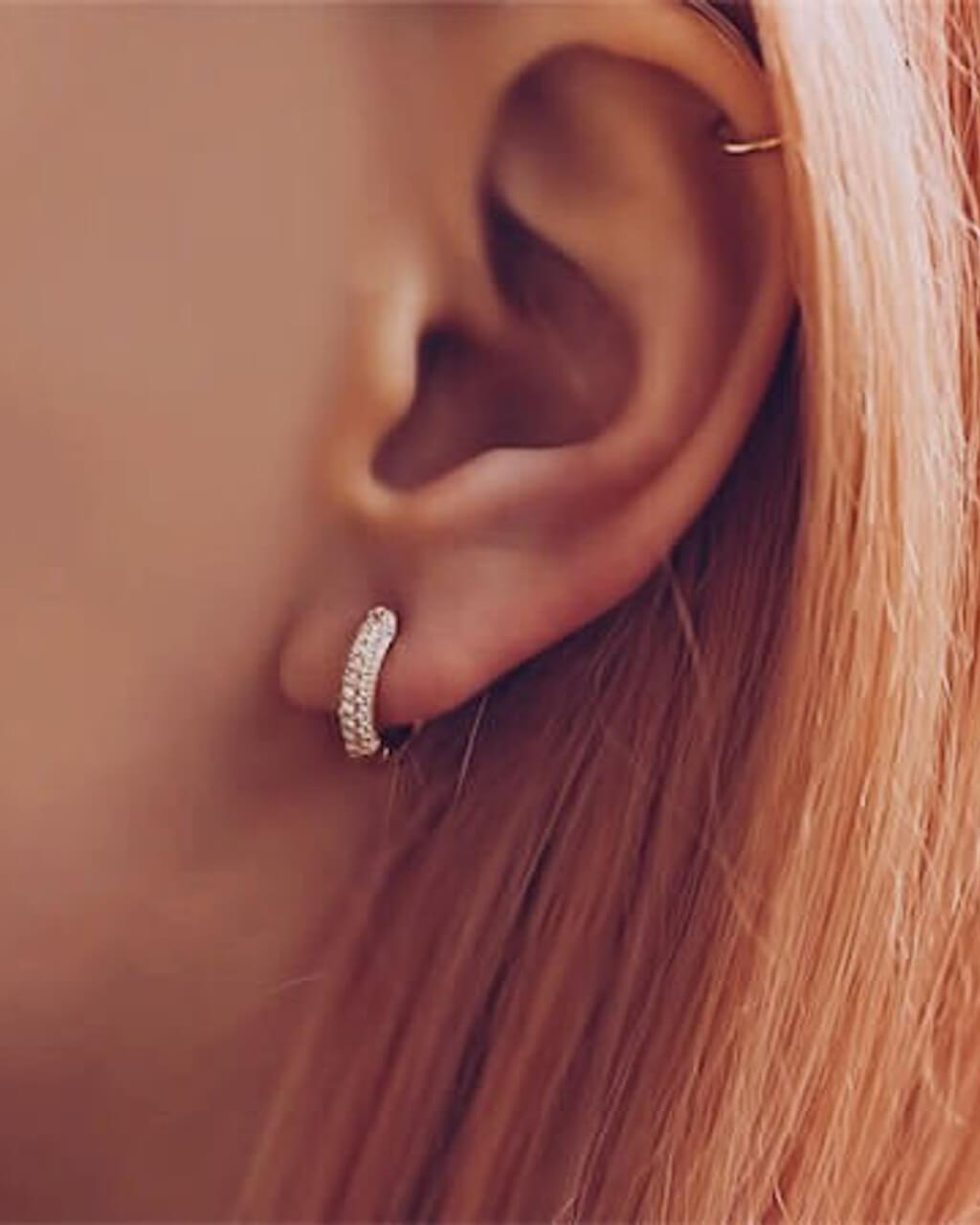 Tiny Shimmering Ear Hoops
