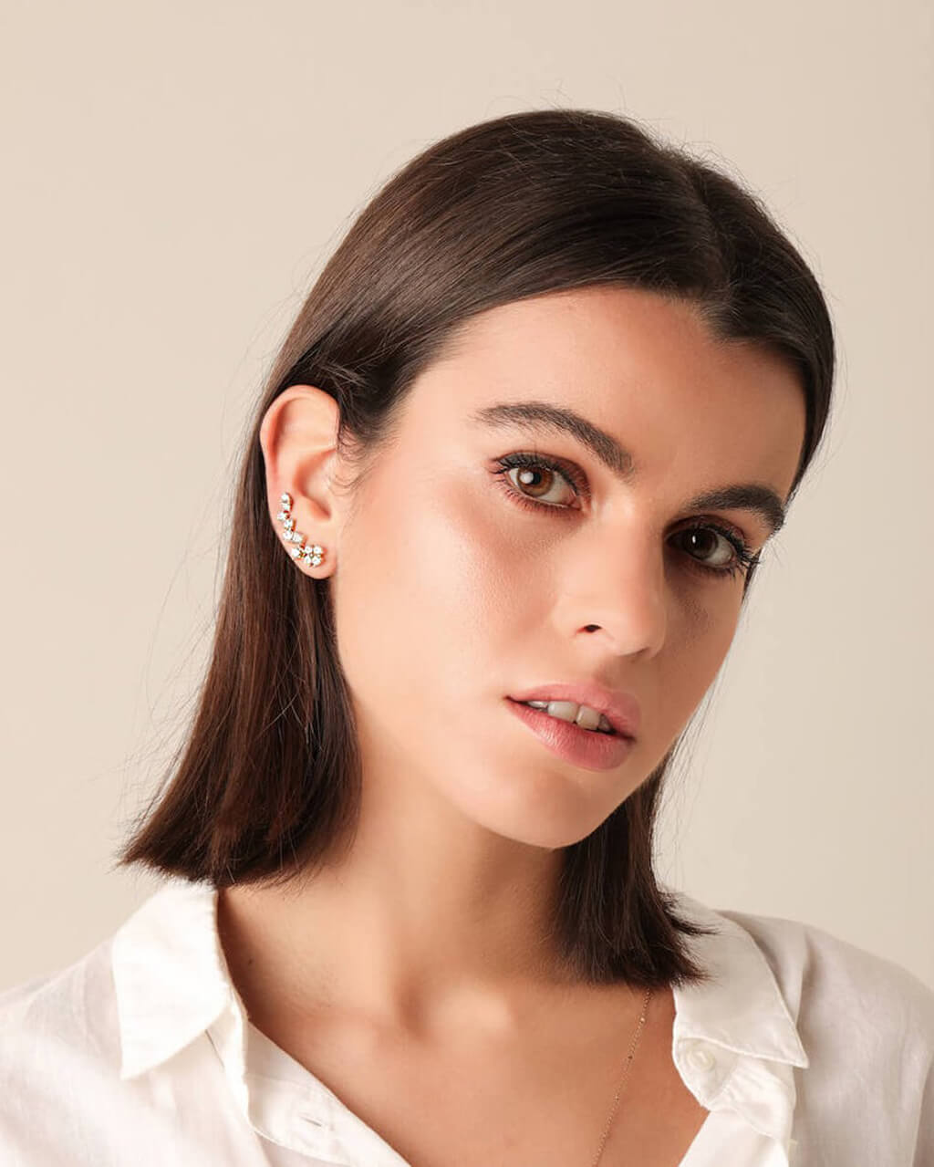 VERENDI, orecchini rampicanti  orecchini diamonique rampicanti