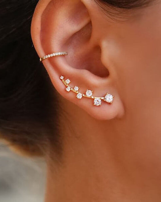 ear climbers, ear studs, gift for her, orecchini rampicanti 
