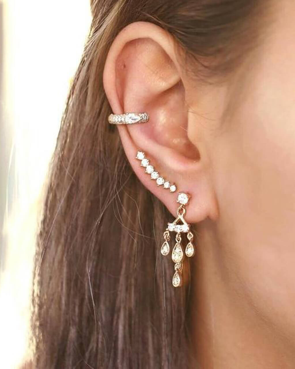 Bright Gemstone Ear Cuff