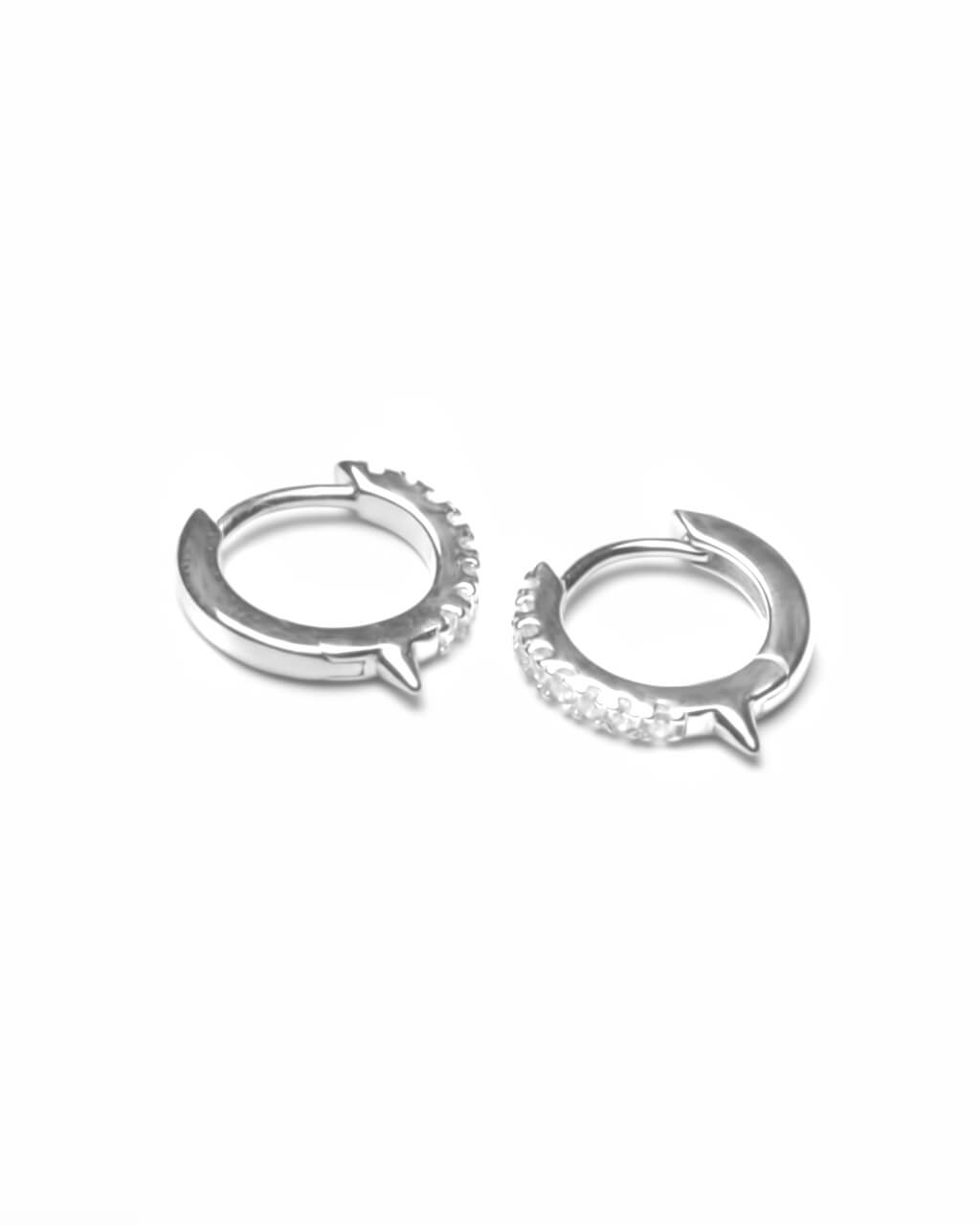 Hypoallergenic earrings, silver hoops earrings, spike hoops