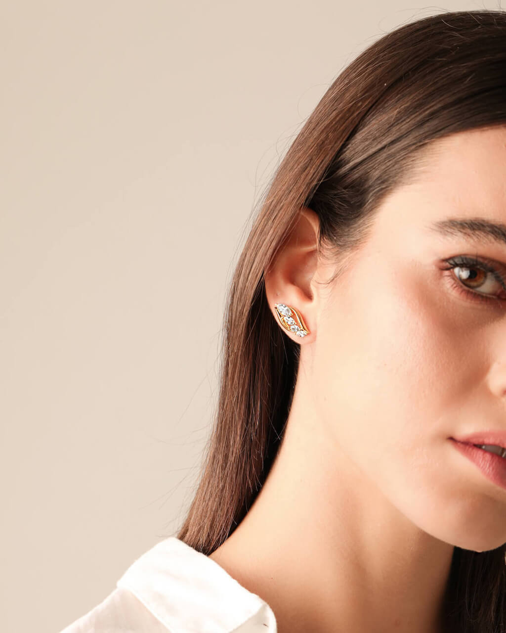 ear climber, silver ear climber earrings, VERENDI , Boucles d'oreilles grimpantes