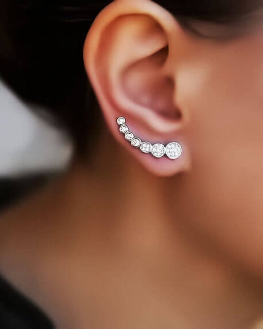  Sterling Silver Ear Climber earrings,  Silver earrings, Ear Crawlers, gift for women