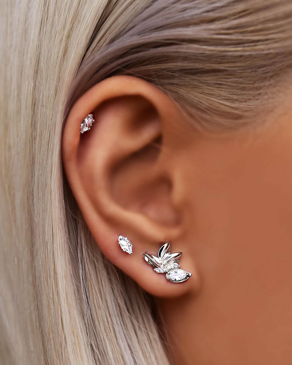 silver bridal earrings