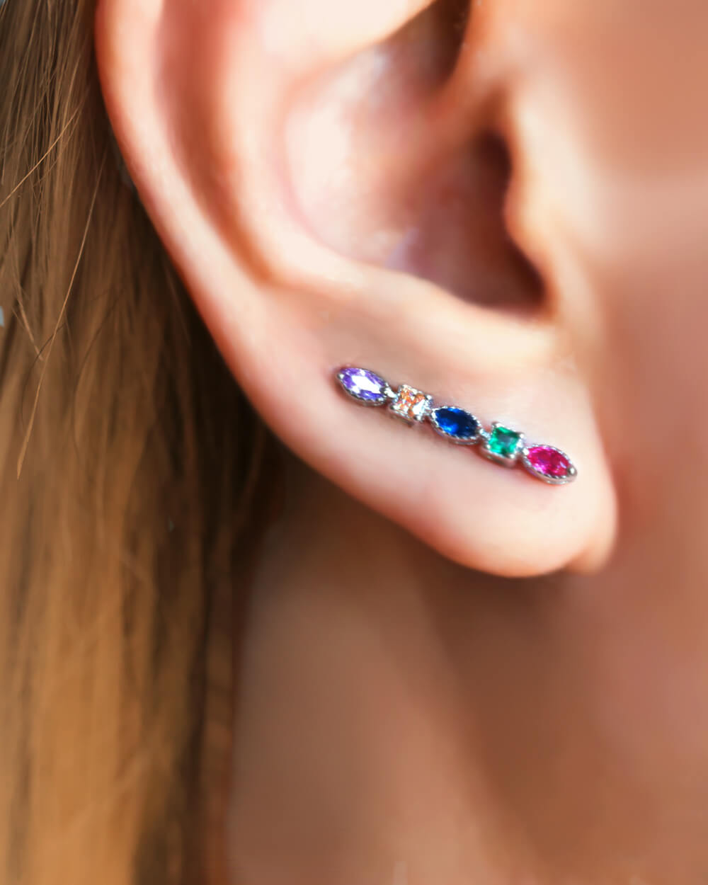 Multicolor gemstone earrings, VERENDI 