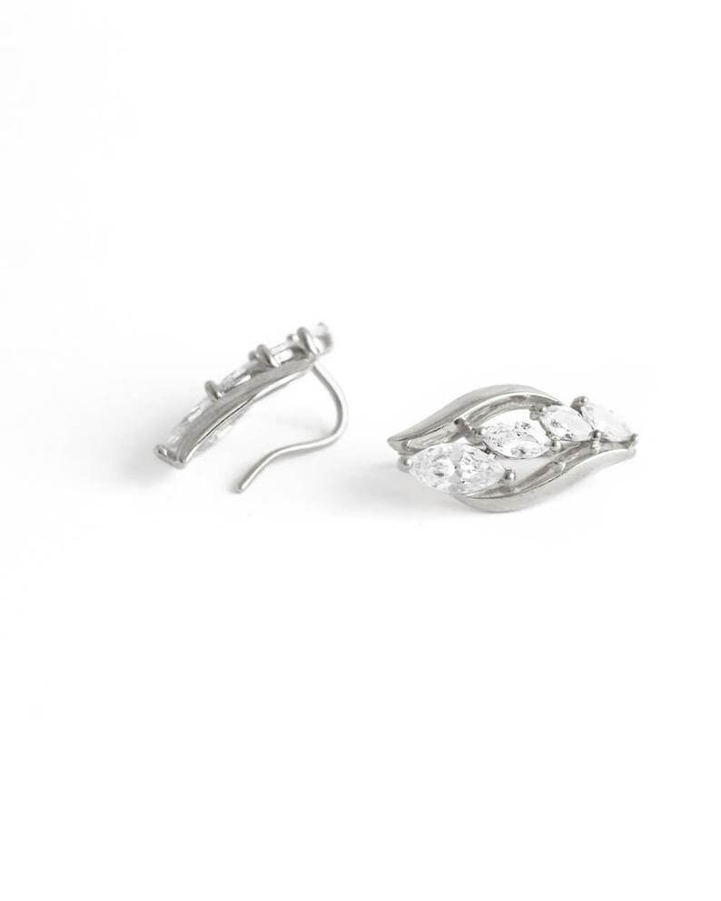 VERENDI, silver earring, Orecchini da Donna, Boucles d'oreilles grimpantes contour de lobe