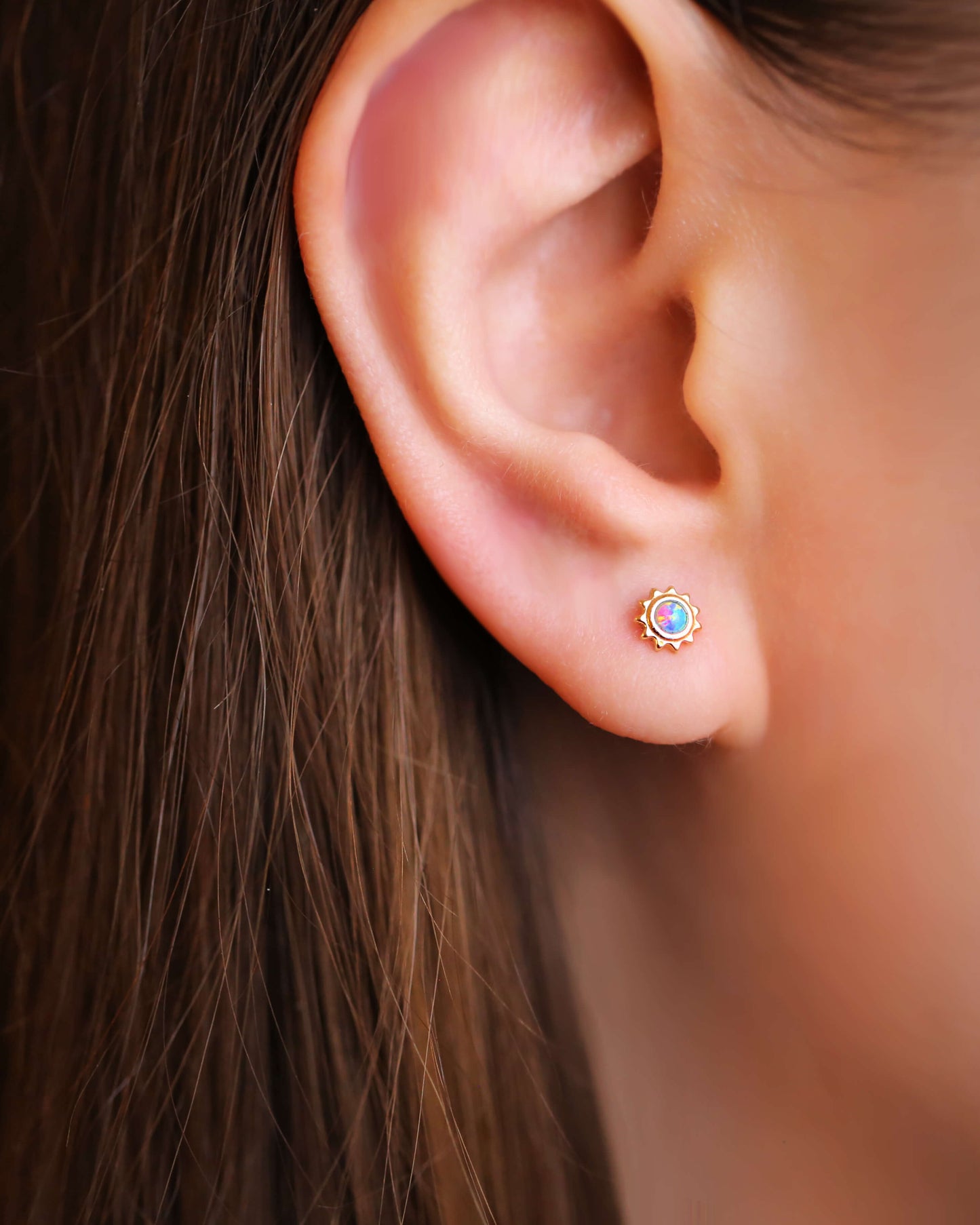 Opal Sun Stud Earrings