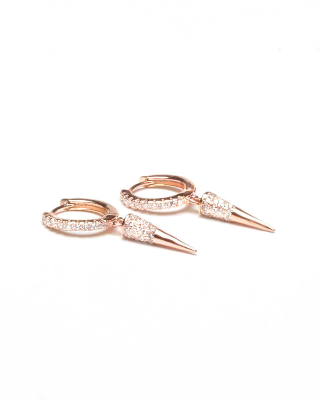 CZ Spikes Huggie Hoops