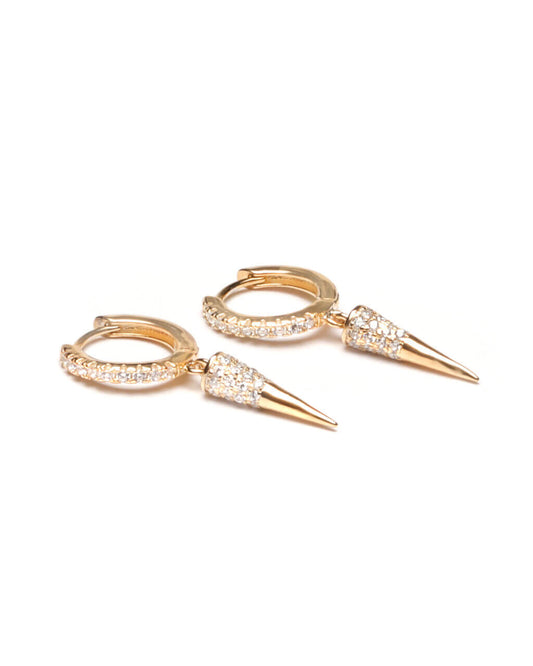 CZ Spikes Huggie Hoops