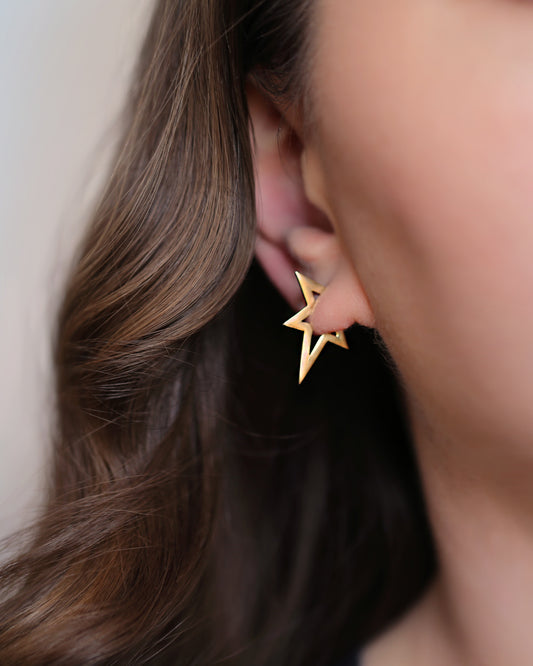 Star ear hoops in gold