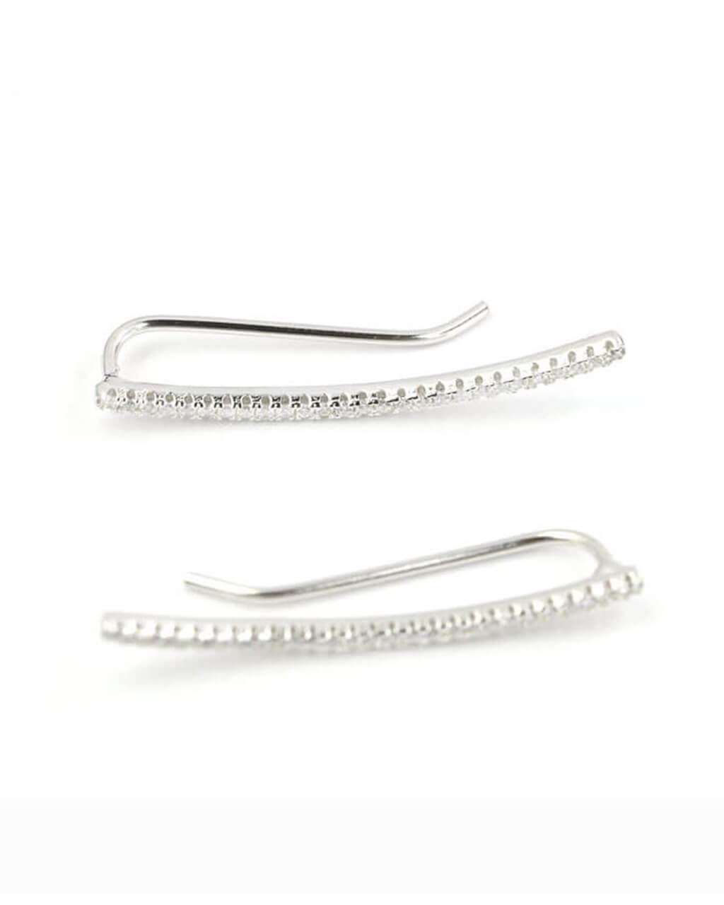 Silver Climber Earrings, VERENDI, ear crawler