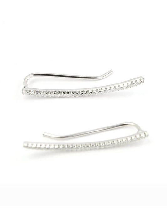 Silver Climber Earrings, VERENDI, ear crawler