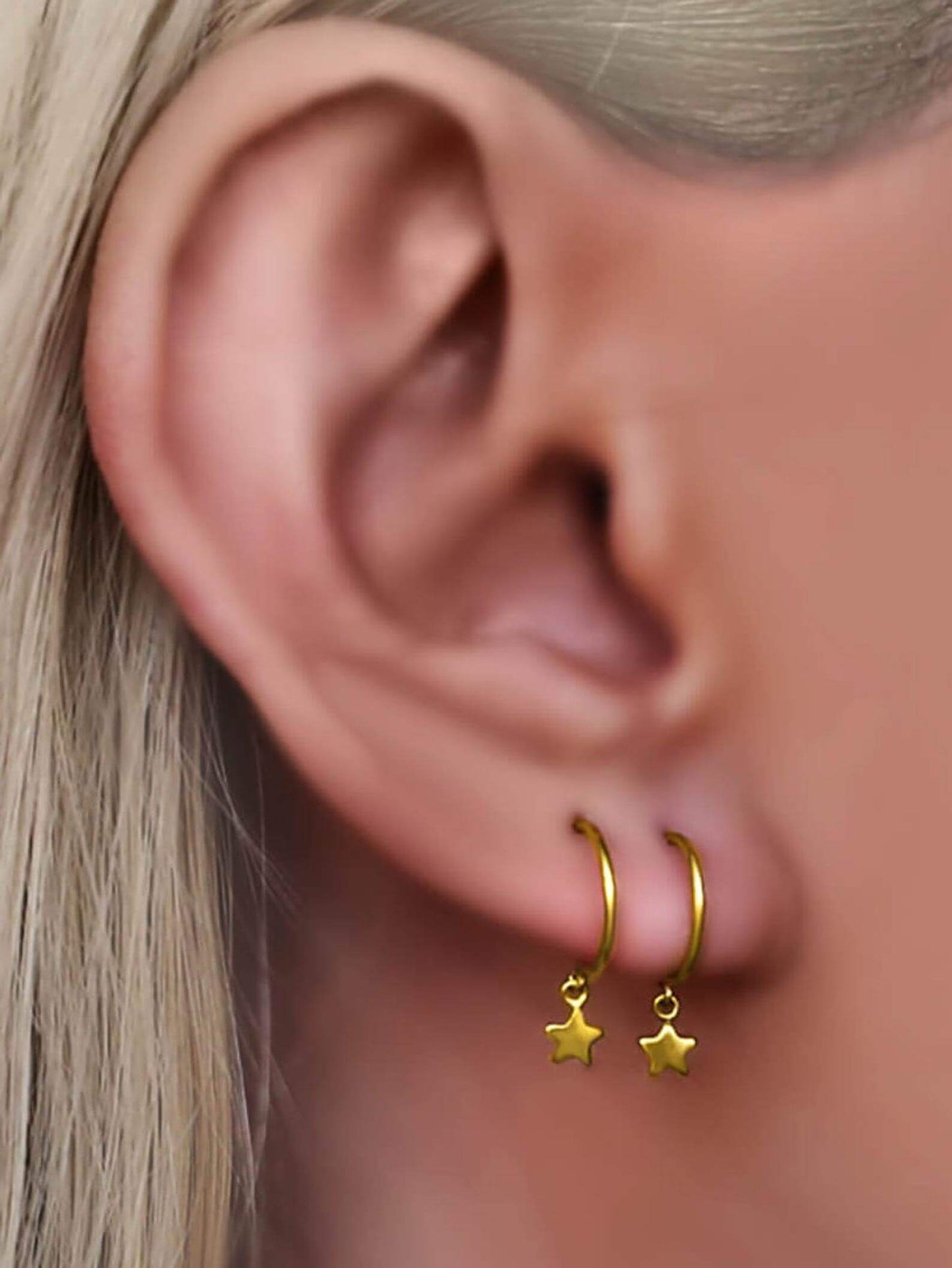 Tiny Star ear hoops