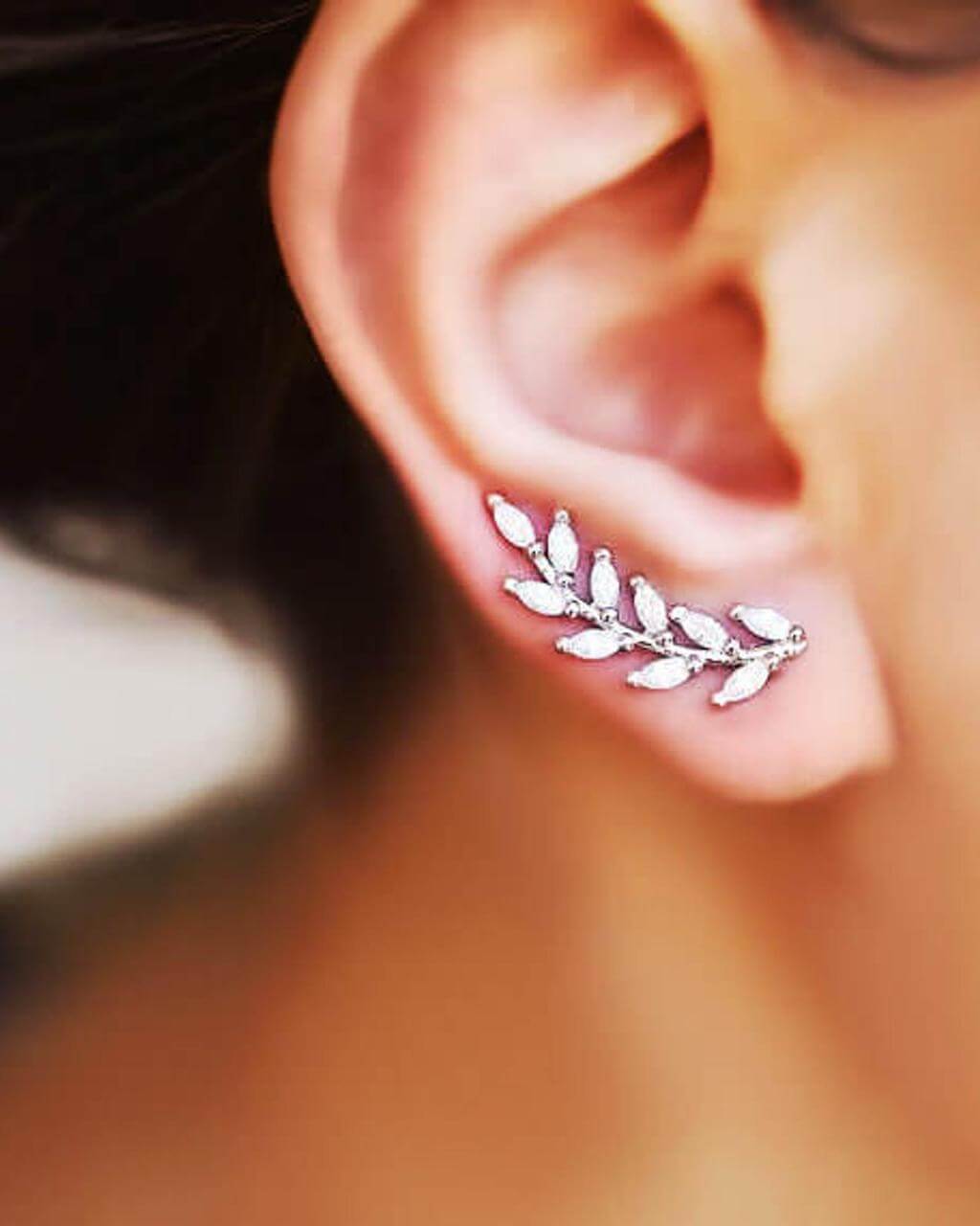 orecchini rampicanti , orecchini diamonique rampicanti