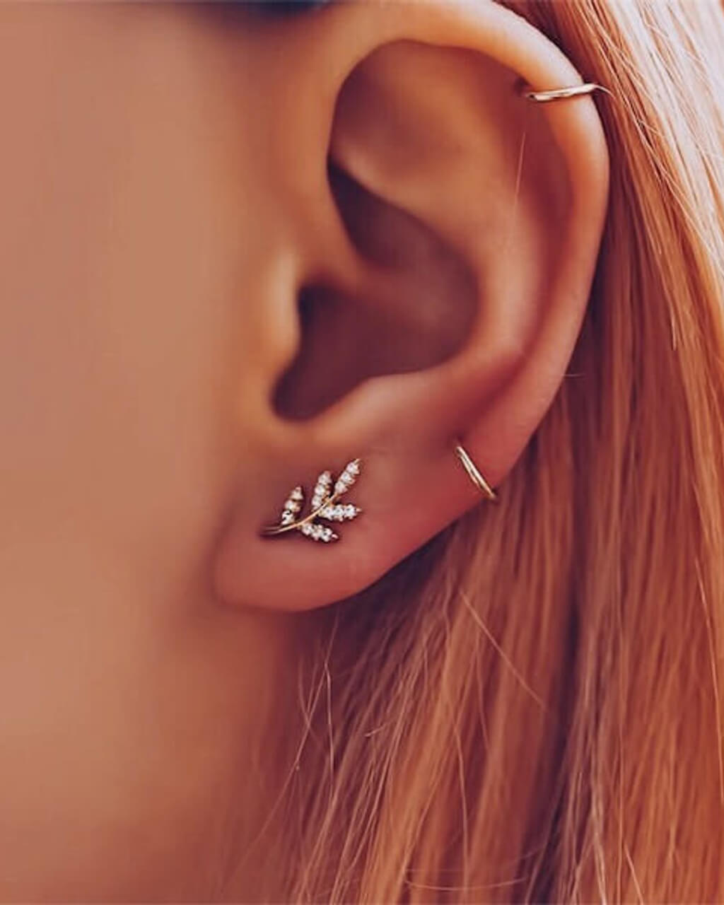 Tiny Leaf Ear Studs