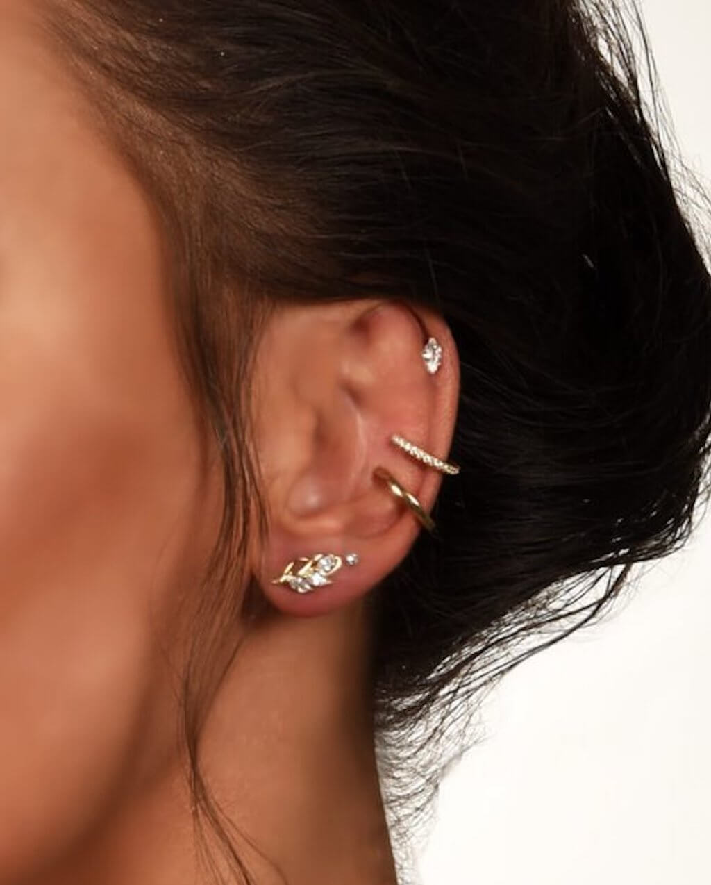 Earrings for women's, Ear cuff, Silver earrings, ear studs