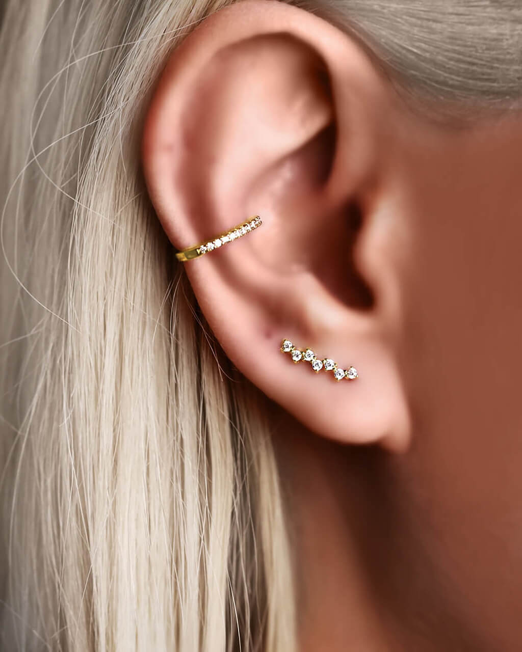 VERENDI, Ear Cuff Donna, Orecchino Earcuff rampicanti